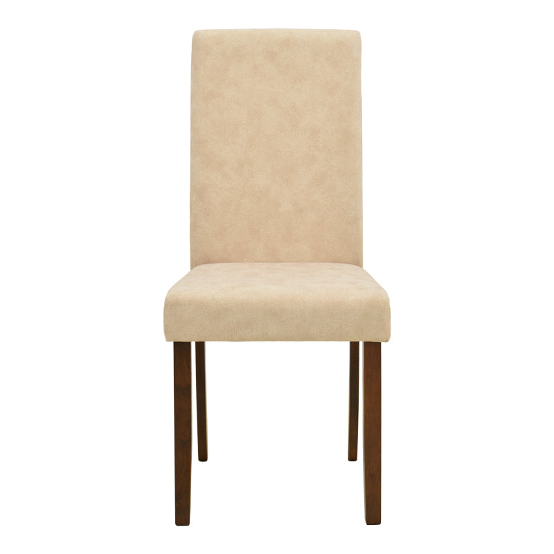 Zeben Antique Ecru Fabric Chair with Walnut Rubberwood 43.5x55.5x93.5