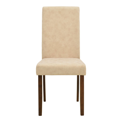 Zeben Antique Ecru Fabric Chair with Walnut Rubberwood 43.5x55.5x93.5