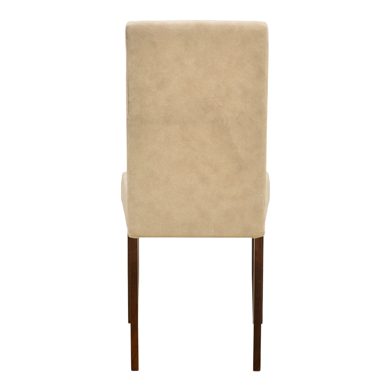 Zeben Antique Ecru Fabric Chair with Walnut Rubberwood 43.5x55.5x93.5