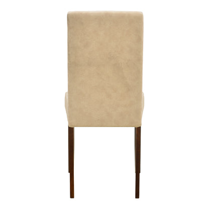 Zeben Antique Ecru Fabric Chair with Walnut Rubberwood 43.5x55.5x93.5