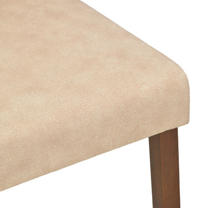 Zeben Antique Ecru Fabric Chair with Walnut Rubberwood 43.5x55.5x93.5