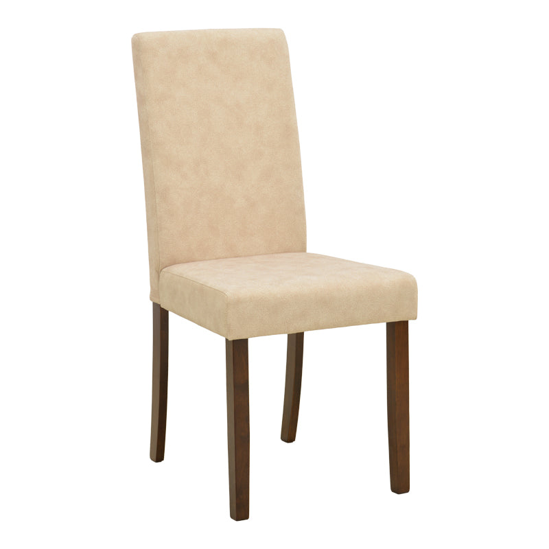 Zeben Antique Ecru Fabric Chair with Walnut Rubberwood 43.5x55.5x93.5