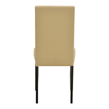 Καρέκλα Zeben Εκρού PU με Πόδι Μαύρο Rubberwood 43,5x55,5x93,5