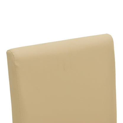 Καρέκλα Zeben Εκρού PU με Πόδι Μαύρο Rubberwood 43,5x55,5x93,5