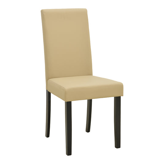 Καρέκλα Zeben Εκρού PU με Πόδι Μαύρο Rubberwood 43,5x55,5x93,5