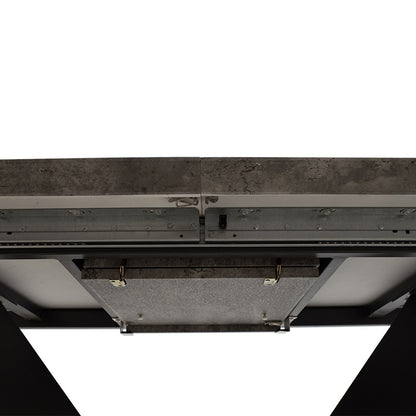 Τραπέζι Gordon Επεκτεινόμενο Γκρι Cement Μελαμίνης - Πόδι Μαύρο Μέταλλο 160-200X90X75