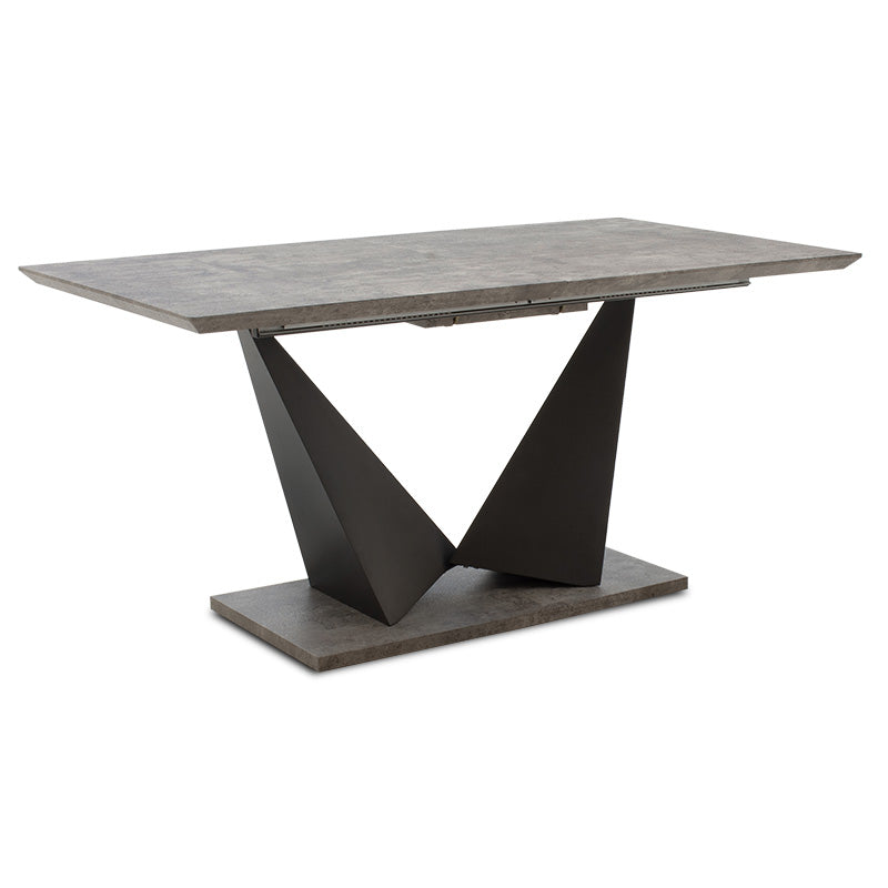 Τραπέζι Gordon Επεκτεινόμενο Γκρι Cement Μελαμίνης - Πόδι Μαύρο Μέταλλο 160-200X90X75