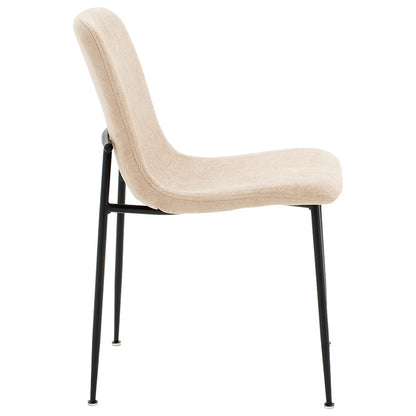 Καρέκλα Gratify Ύφασμα Μπουκλέ Εκρού-Πόδι Μαύρο