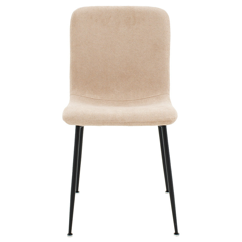 Καρέκλα Gratify Ύφασμα Μπουκλέ Εκρού-Πόδι Μαύρο