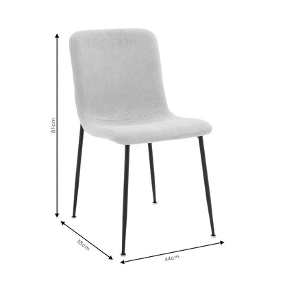 Καρέκλα Gratify Ύφασμα Μπουκλέ Εκρού-Πόδι Μαύρο