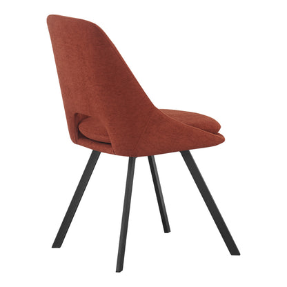 Καρέκλα Initiate Terracotta Ύφασμα-Πόδι Μαύρο Μέταλλο 48x57x85