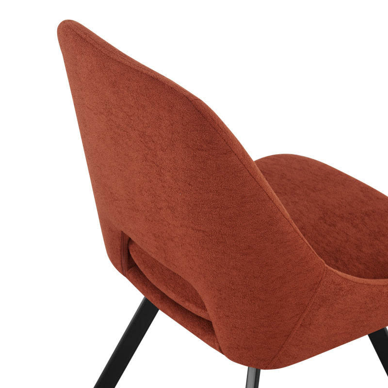 Καρέκλα Initiate Terracotta Ύφασμα-Πόδι Μαύρο Μέταλλο 48x57x85