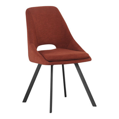 Καρέκλα Initiate Terracotta Ύφασμα-Πόδι Μαύρο Μέταλλο 48x57x85