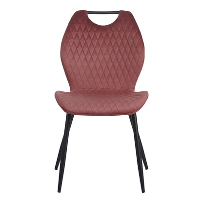 Καρέκλα Bongo Βελούδο σε Σάπιο Μήλο Απόχρωση με Μαύρα Μεταλλικά Πόδια 56.5x47x84