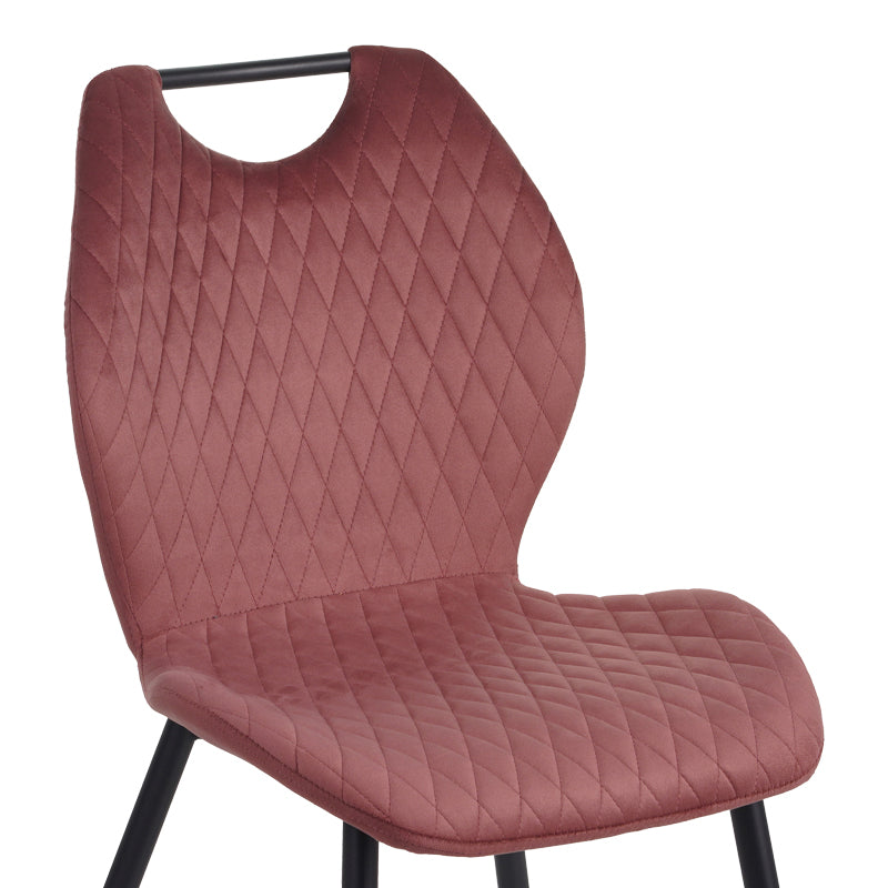 Καρέκλα Bongo Βελούδο σε Σάπιο Μήλο Απόχρωση με Μαύρα Μεταλλικά Πόδια 56.5x47x84