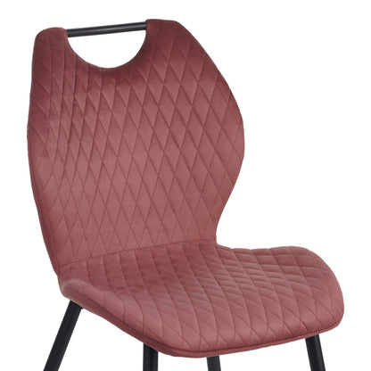 Καρέκλα Bongo Βελούδο σε Σάπιο Μήλο Απόχρωση με Μαύρα Μεταλλικά Πόδια 56.5x47x84