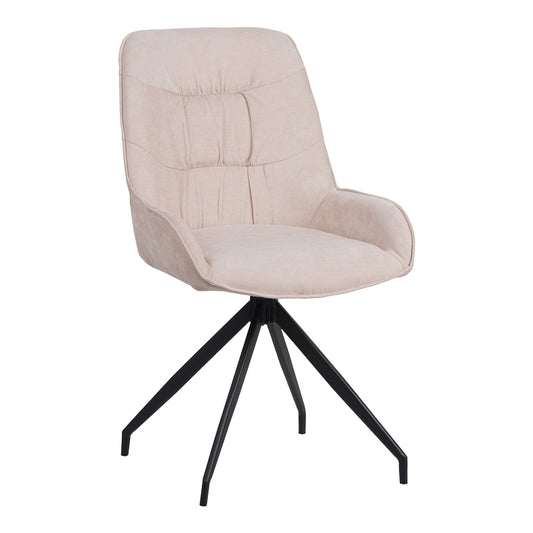 Καρέκλα Περιστρεφόμενη Kadeira Ύφασμα Μπεζ με Μαύρα Μεταλλικά Πόδια 57.5x51x