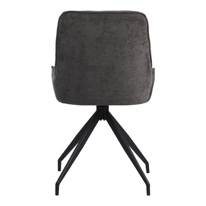 Καρέκλα Περιστεφόμενη Kadeira Ύφασμα Σκούρο Γκρι - Μαύρα Μεταλλικά Πόδια 57.5x51x89