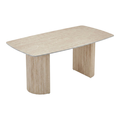 Loosir MDF-Sandstone Table in Travertine Look 180x90x74