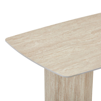 Loosir MDF-Sandstone Table in Travertine Look 180x90x74