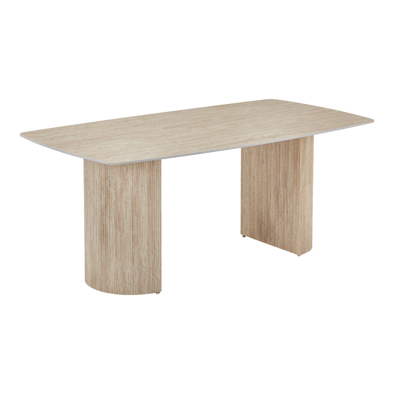 Loosir MDF-Sandstone Table in Travertine Look 180x90x74