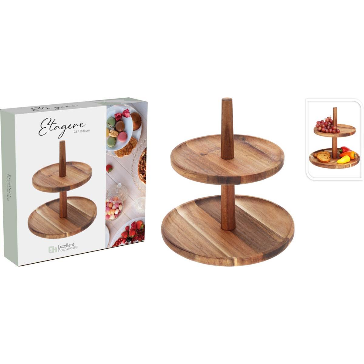 Εταζέρα 2 Επιπέδων από Ακακία 18-23x23εκ