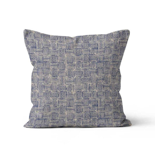 Μαξιλαροθήκη Μπλε Καρώ Γραμμές 40x40εκ