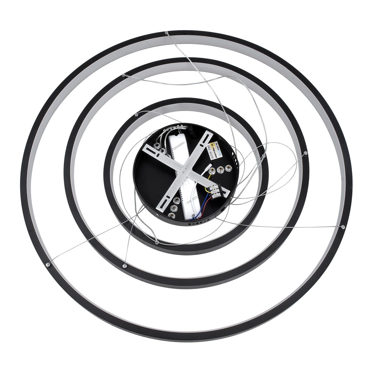NEMESIS KLV-101-0220-V2 Κρεμαστό Φωτιστικό Οροφής LED 120W 12000lm 180° AC 220-240V IP20 Ρυθμιζόμενο Λευκό CCT με Χειριστήριο από 2700K έως 6000K Dimmable - Lumileds SMD Chip - Μαύρο Ματ - Μ80 x Π80 x Υ80