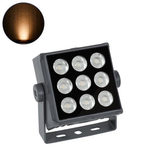 FLOOD-TINY 90367 Προβολέας Wall Washer για Φωτισμό Κτιρίων LED 27W 2295lm 3° DC 24V Αδιάβροχο IP65 L13.8 x W16.4 x H7cm Αρχιτεκτονικό Πορτοκαλί 2200K - Γκρι Ανθρακί