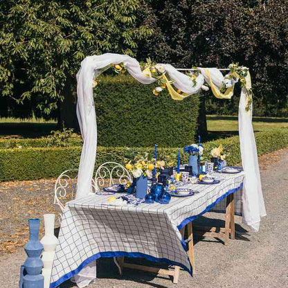 Noah Blue Glass Candlestick D7x15
