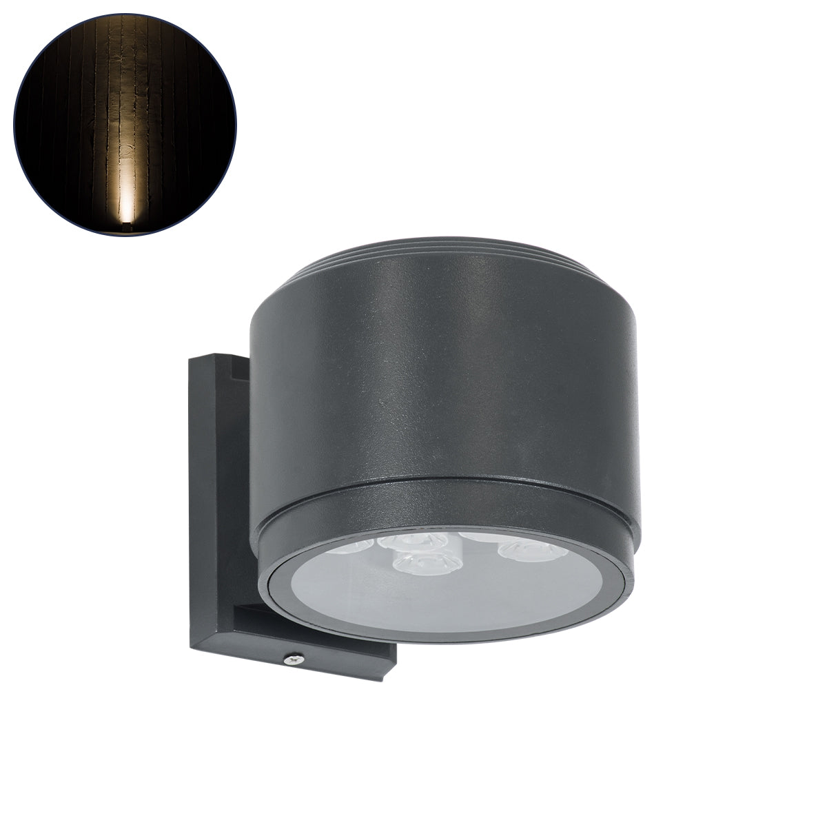 WALLLIGHT-GONA 90483 Φωτιστικό Τοίχου - Απλίκα LED 24W 2160lm 5° DC 24V Αδιάβροχο IP67 Μ13 x Π16.5 x Υ5cm Θερμό Λευκό 2700K - Γκρι Ανθρακί