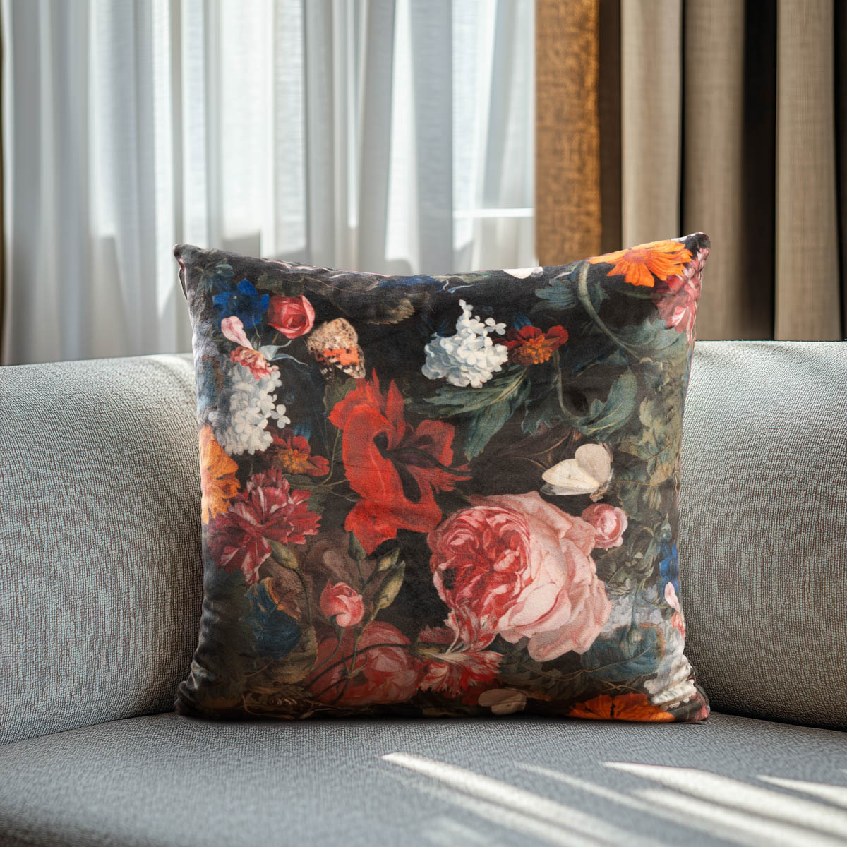 Μαξιλαροθήκη Βελούδο Painting Still Life 45x45εκ