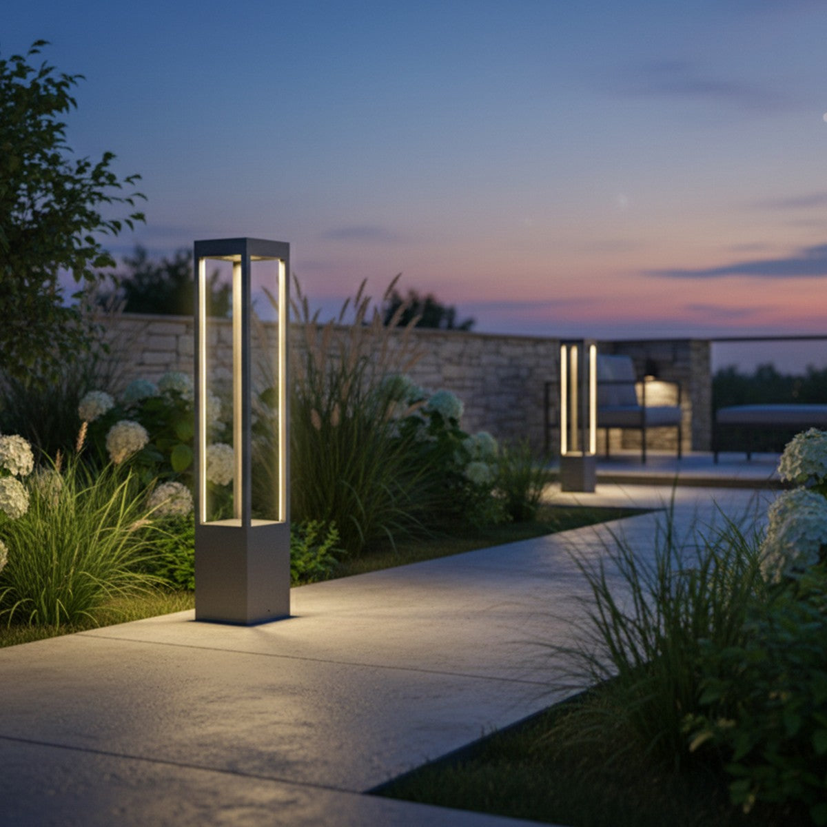 GREMO KLV-101-0124 Φωτιστικό Κολωνάκι Κήπου LED 7W 735lm 45° AC 220-240V Αδιάβροχο IP65 Θερμό Λευκό 2700K - Bridgelux COB Chip & TÜV SÜD Driver - Γκρι Ανθρακί Ματ - Μ15 x Π15 x Υ80.5