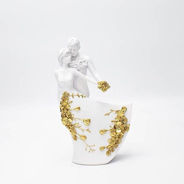 ΖΕΥΓΑΡΙ ΠΟΛΥΡΕΖΙΝ ΛΕΥΚΟ - ΧΡΥΣΟ 12x5.5x20.5