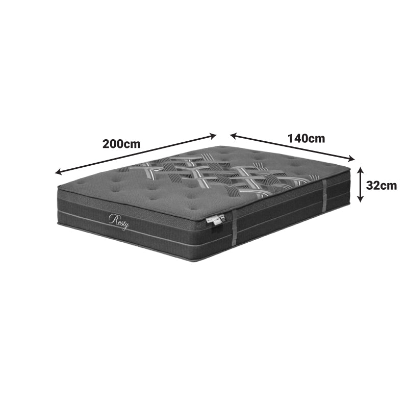 Στρώμα Resty Pocket Spring Μονής Όψης με Ενσωματωμένο Ανώστρωμα 32εκ 140x200εκ