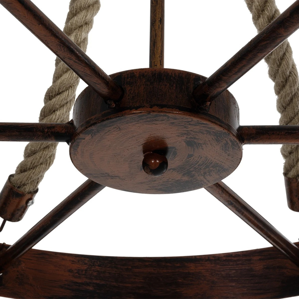 CAMELOT 10001191 Vintage Κρεμαστό Φωτιστικό Οροφής με Ντουί 6 x E27 AC 220-240V IP20 - Χάλκινο & Μπεζ - Μ95 x Π95 x Υ65