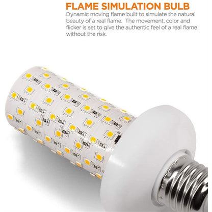 100076075 Λάμπα LED E27 Summer Flame Flickering Fire Burning Effect Peaceful Romantic and Relax 9W 450lm 320° AC 85-265V με 4 Λειτουργίες Εφέ και Αναστροφή Φλόγας Θερμό Λευκό 1800K