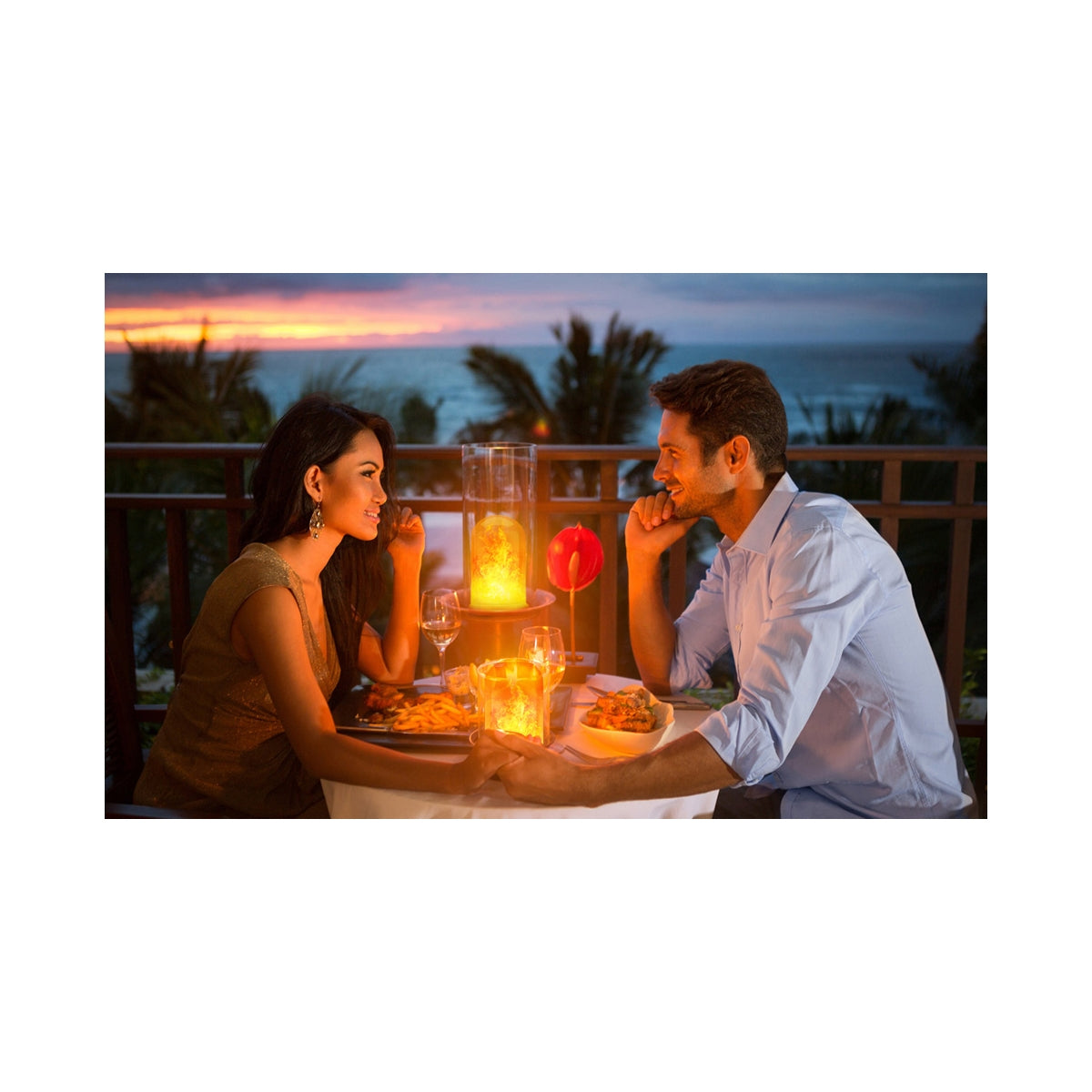 100076075 Λάμπα LED E27 Summer Flame Flickering Fire Burning Effect Peaceful Romantic and Relax 9W 450lm 320° AC 85-265V με 4 Λειτουργίες Εφέ και Αναστροφή Φλόγας Θερμό Λευκό 1800K