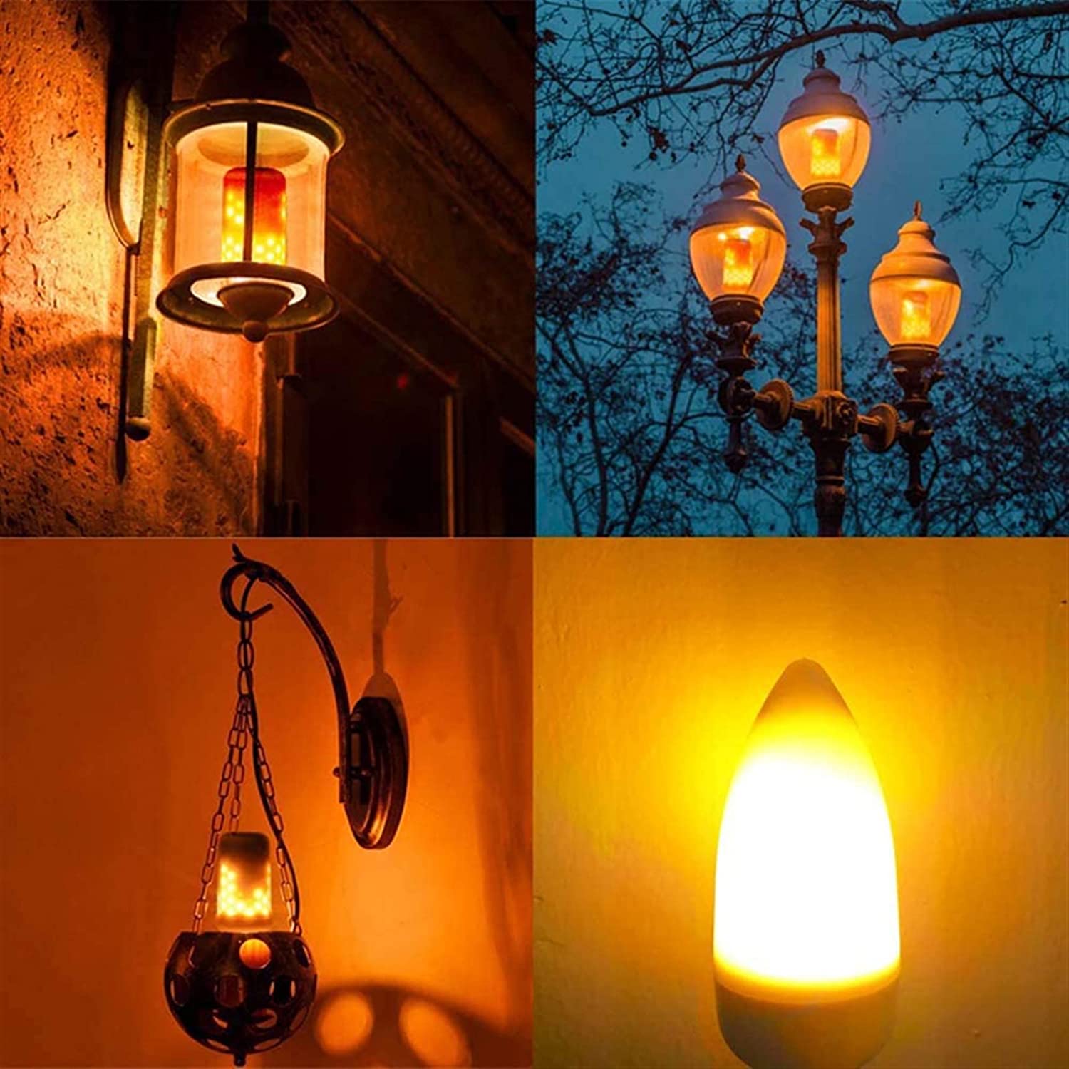 100076075 Λάμπα LED E27 Summer Flame Flickering Fire Burning Effect Peaceful Romantic and Relax 9W 450lm 320° AC 85-265V με 4 Λειτουργίες Εφέ και Αναστροφή Φλόγας Θερμό Λευκό 1800K