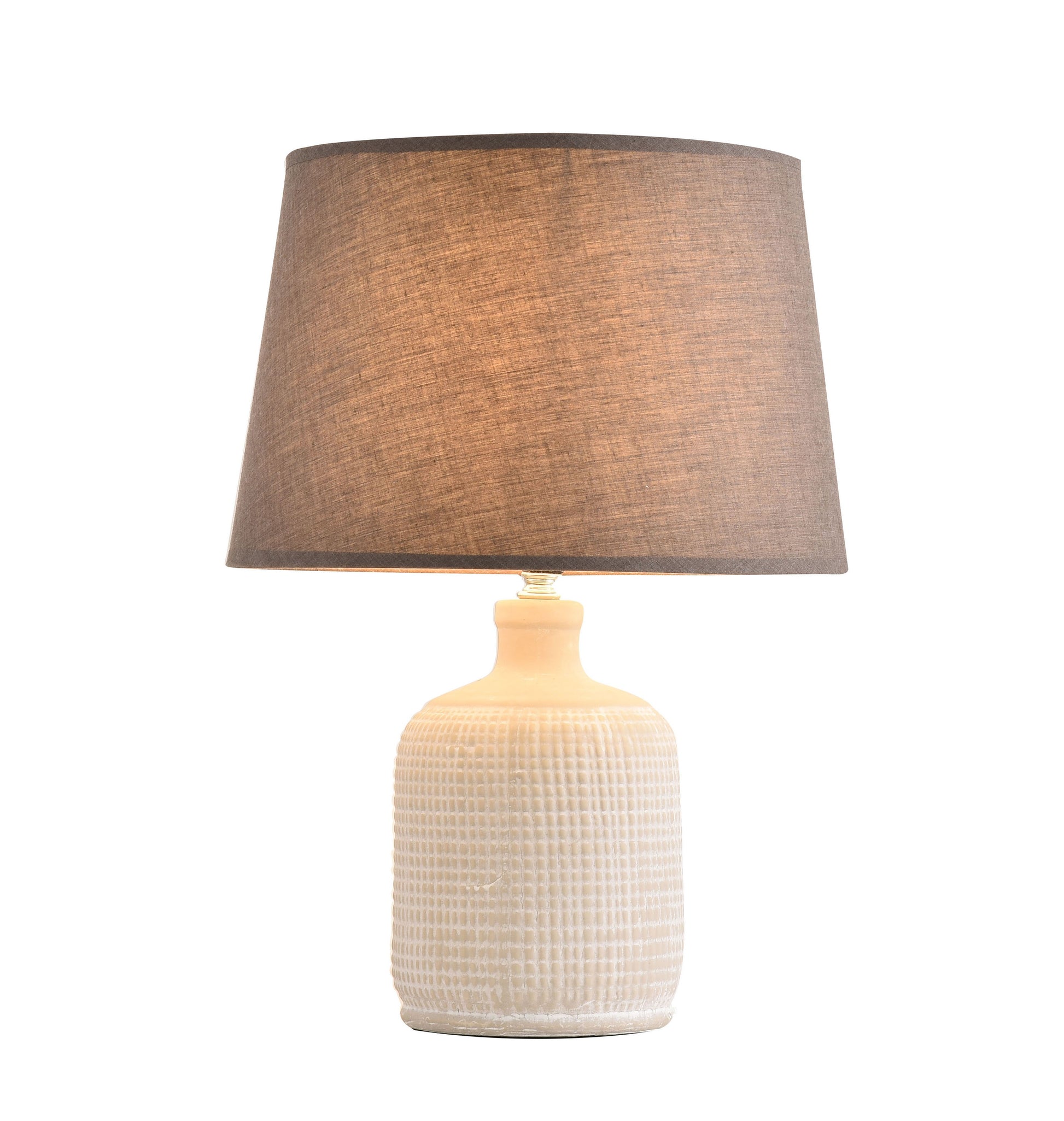 TLC 6354 ΕΠΙΤΡΑΠΕΖΙΑ ΛΑΜΠΑ ΚΕΡΑΜΙΚΗ ΒΑΣΗ ΑΝΑΓΛΥΦΗ ΜΕ ΑΜΠΑΖΟΥΡ ΓΚΡΙ 1xΕ27 Φ35x44