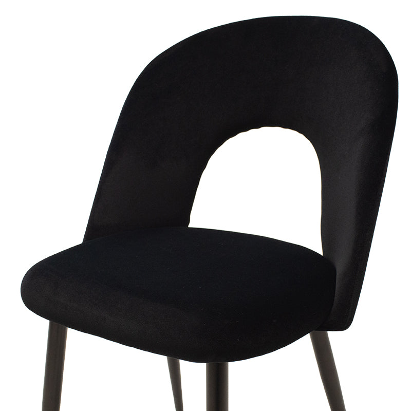 Καρέκλα Jonah Βελούδο Μαύρο-Μαύρο Πόδι