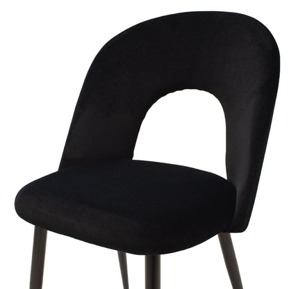 Καρέκλα Jonah Βελούδο Μαύρο-Μαύρο Πόδι