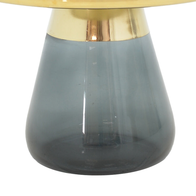 Βοηθητικό Τραπέζι Lafo Χρυσό Χρώμιο-Μαύρο Γυαλί Φ60x42