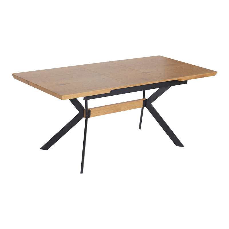 Τραπέζι Jessamy Επεκτεινόμενο MDF 43mm σε Φυσική Απόχρωση και Πόδι Μεταλλικό Μαύρο 160/200x90x76