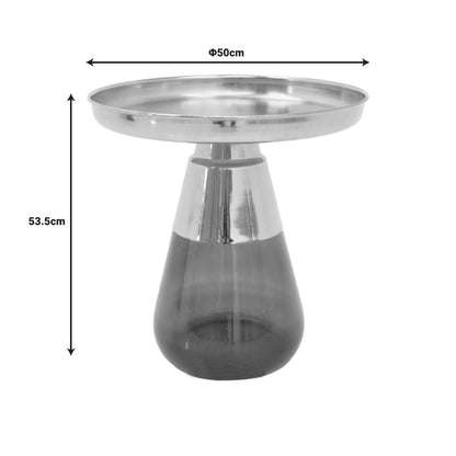 Βοηθητικά Τραπέζια Kunlo Σετ 2 Τεμ Χρυσό Χρώμιο-Μαύρο Γυαλί