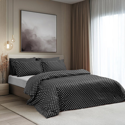 Σετ Παπλωματοθήκη Υπέρδιπλη Art 10101 Fancy 230×250εκ Μαύρο