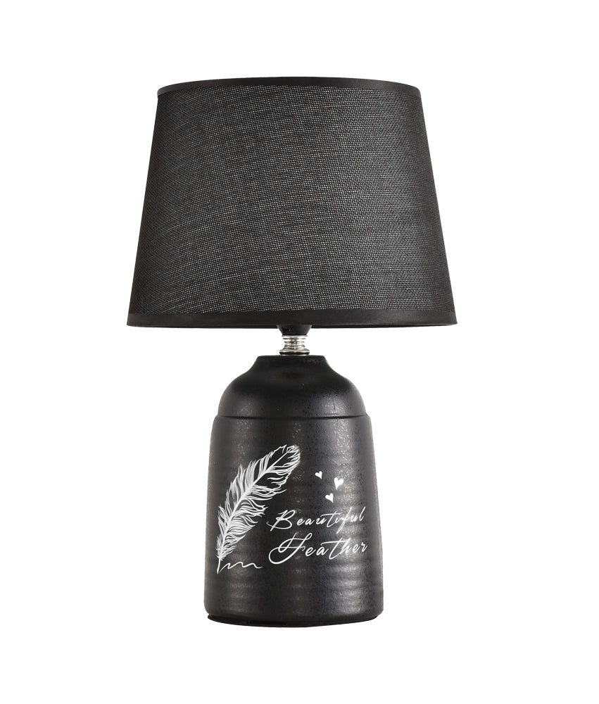 TLC 6033 ΠΟΡΤΑΤΙΦ ΚΕΡΑΜΙΚΟ ΜΑΥΡΟ ΜΕ ΦΥΛΛΟ ΑΜΠΑΖΟΥΡ ΜΑΥΡΟ 1xΕ27 Φ23x35