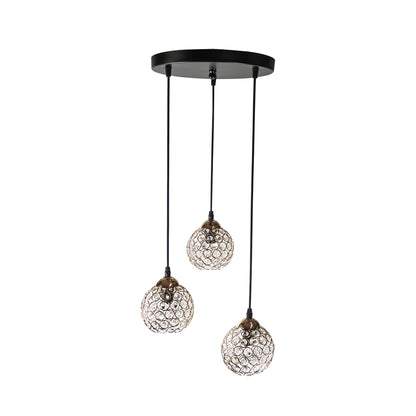 PDA 3459-3 GD # 3/Φ ΜΕ ΧΡΥΣΕΣ ΚΡΥΣΤΑΛΙΝΕΣ ΜΠΑΛΕΣ ΣΕ ΡΟΖΕΤΑ 3xΕ14 Φ30x95