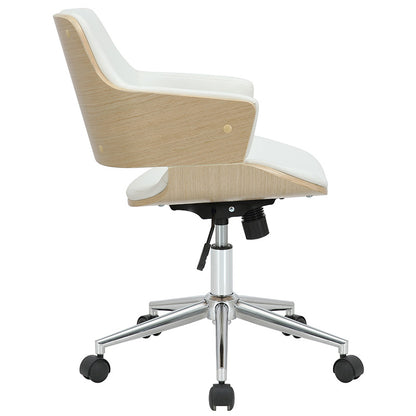 Καρέκλα Γραφείου Εργασίας Fern PU Λευκό Ξύλο Φυσικό