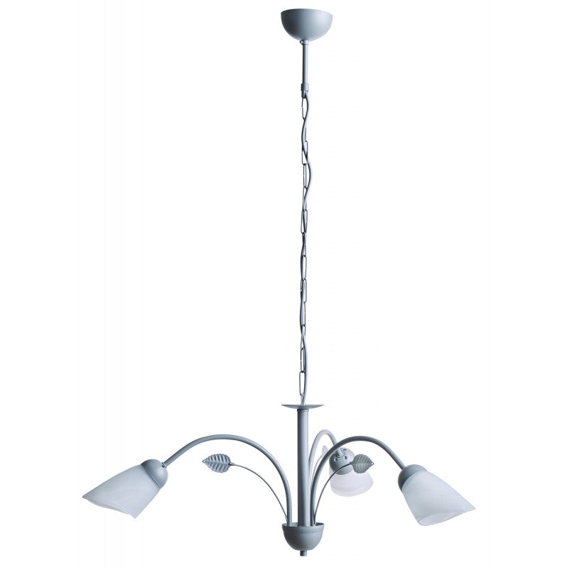 Φωτιστικό Πολύφωτο 3φ Μέταλλο Ασημί/Γυαλί Ε14